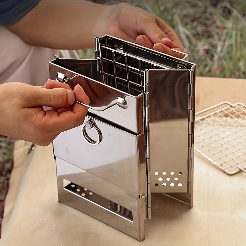 Encounter The Wonderful Outdoors, Starting From Owning An Integrated Folding Mini Stainless Steel Charcoal Stove.