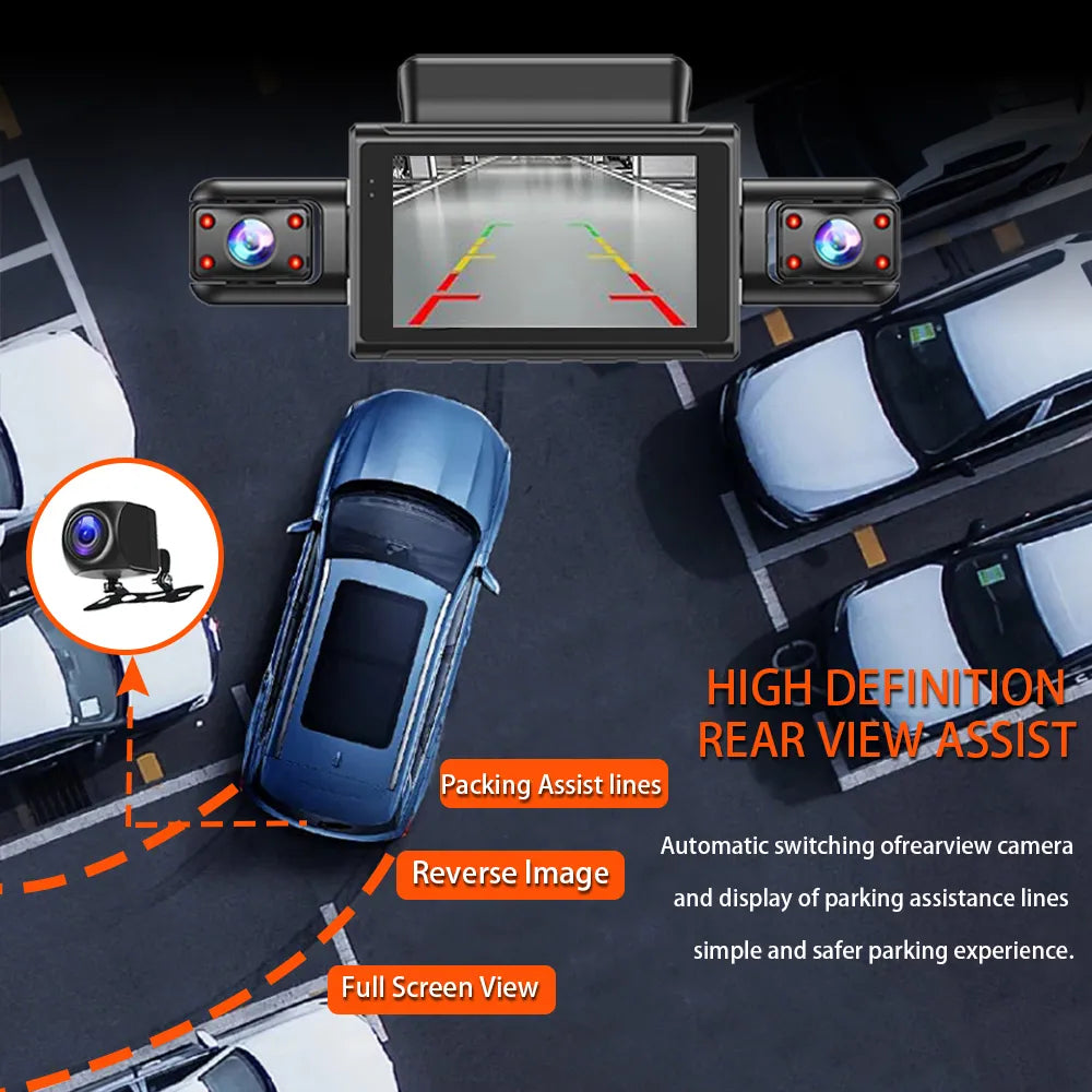 4CH Hidden Dash Cam WiFi APP Car DVR 360° Parking Monitor Night Vision WDR Loop Recording G-Sensor Motion Detection Blackbox