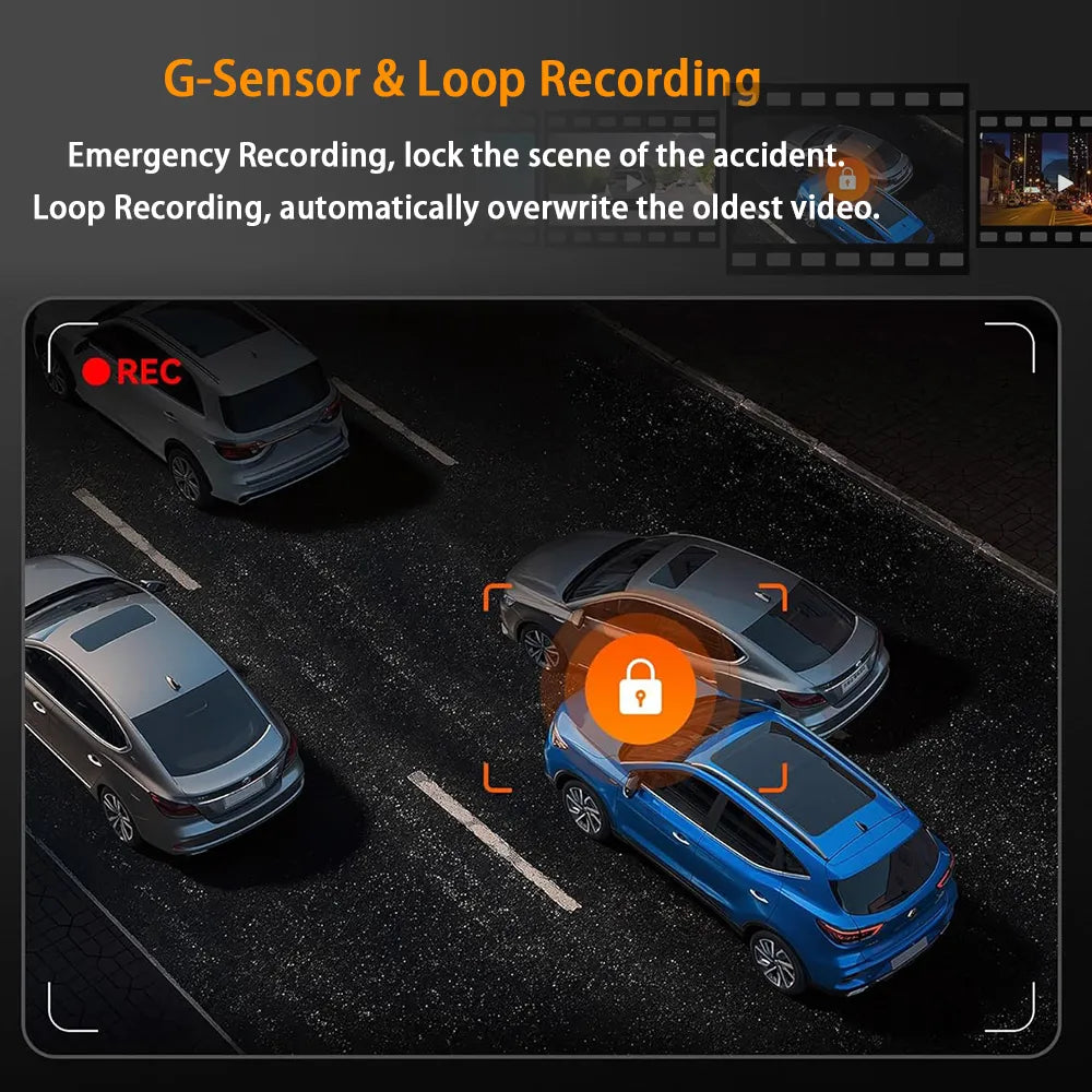 4CH Hidden Dash Cam WiFi APP Car DVR 360° Parking Monitor Night Vision WDR Loop Recording G-Sensor Motion Detection Blackbox