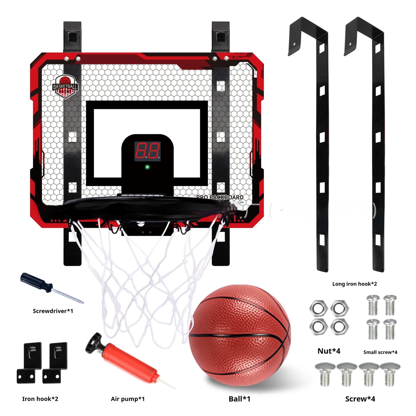 Light Dunk Scoring Folding Basketball Frame Punch-free Suction Cup Iron Hook Dual-use