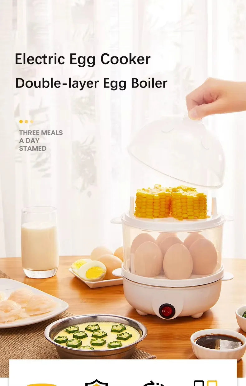 Multifunctional Electric Egg Cooker Automatic Egg Boiler 7 Eggs Mini Egg Streamer Kitchen Breakfast Machine Mini Egg Boiler