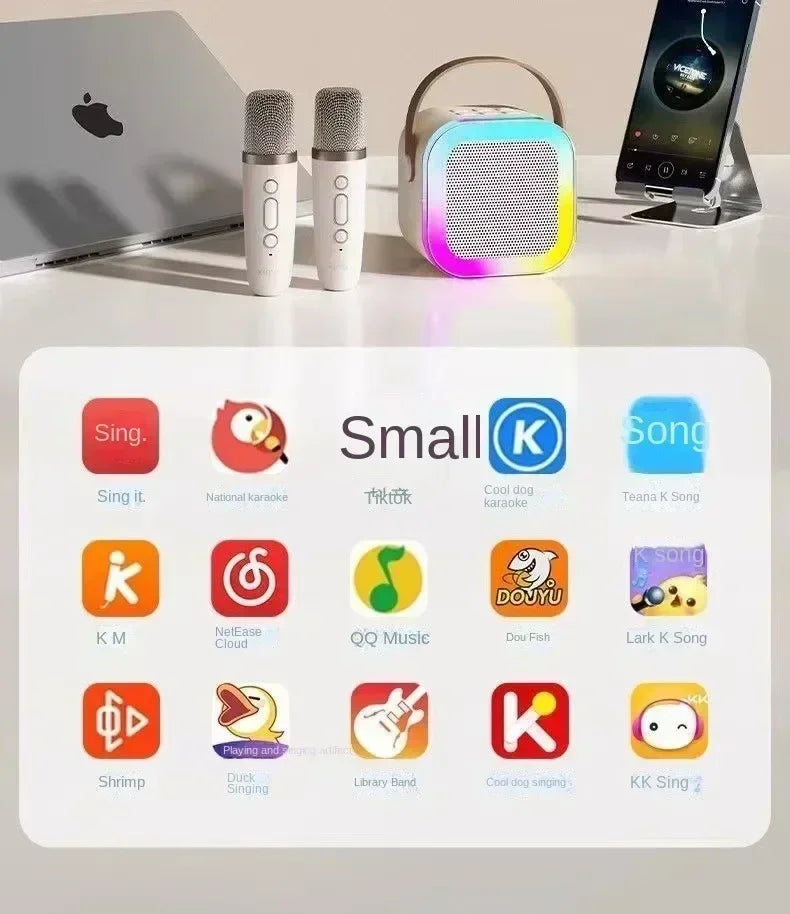 Altavoz K12 con micrófono, dispositivo con Bluetooth integrado, al aire libre transmisión en vivo, karaoke en casa, gran oferta