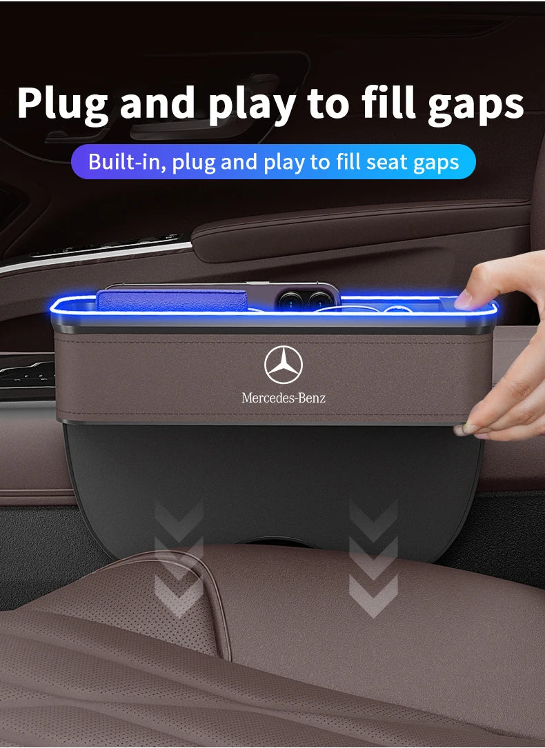 For Mercedes-Benz A B C E S V R Class AMG GLB GLC GLE SLC SLK SL ML Vito Viano Sprinter Pilot Car Seat Storage Case Seat Gap Box