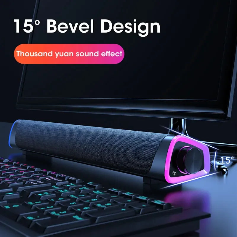 Computer Speaker Bar Stereo Sound Subwoofer Bluetooth Speaker For Macbook Laptop Notebook PC Music Player Wired Loudspeaker