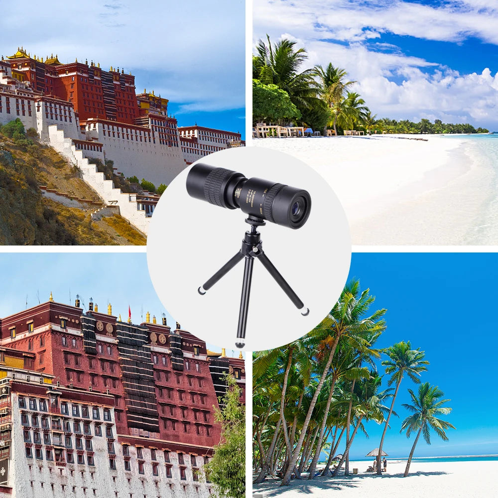 10-300X40mm BAK4 Prism Monocular Telescope Spotting Scope with Smartphone Holder and Tripod for Adults Bird Watching For Outdoor