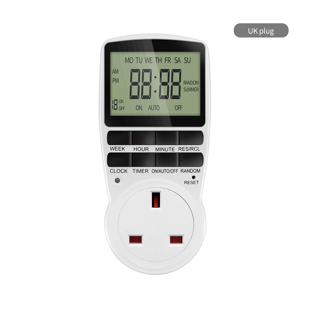 Digital Timer Switch EU Programmable Electronic Timing Socket US UK FR AU Plug Outlet Kitchen Appliance Time Control Day/Hour
