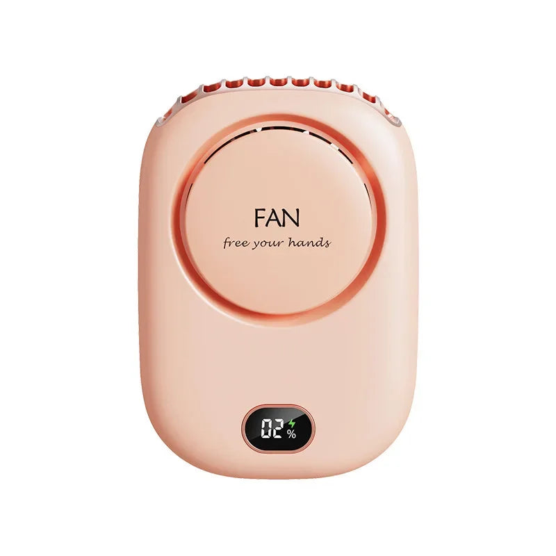 New Portable Mini Fan Hanging Handheld Fan Rechargeable Bladeless Turbo Ultra Quiet Student Hand Held Fan Outdoor Sports Travel