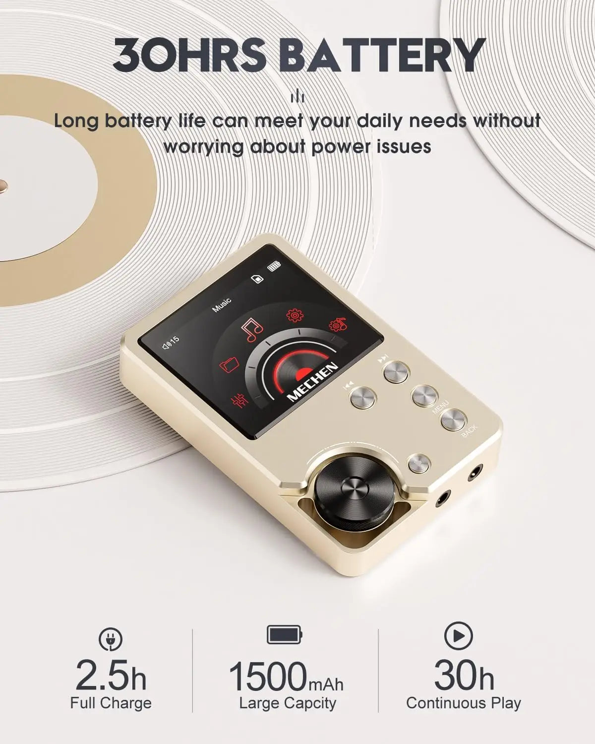 MP3 Player Lossless DSD High Definition Portable Hi-Fi Digital Audio Music Player With 64GB Memory Card Supports Up to 256GB