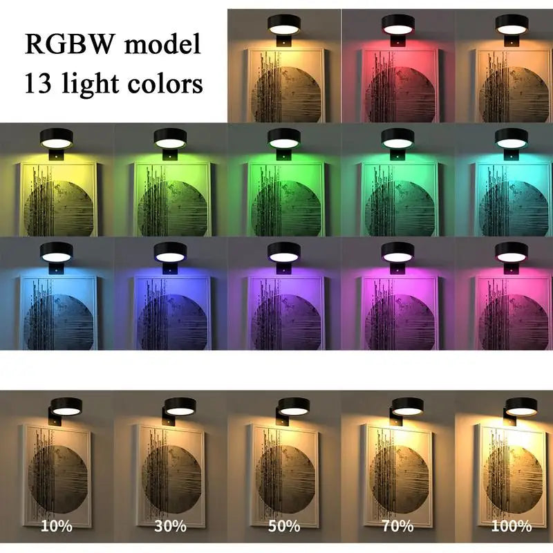 2pcs Picture Lights LED Magnetic Art Display Light Battery Operated Magnetic Dimmable Painting Spotlight With 13 Lighting Modes