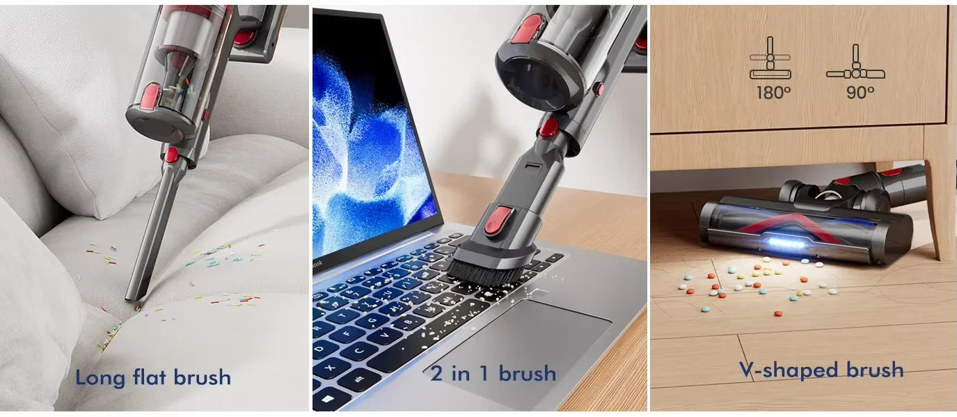 Wireless Vacuum Cleaner 550W 45KPA Strong Suction Portable Dust Cleaning Machine 1.2L Dust Cup Home Cleaner