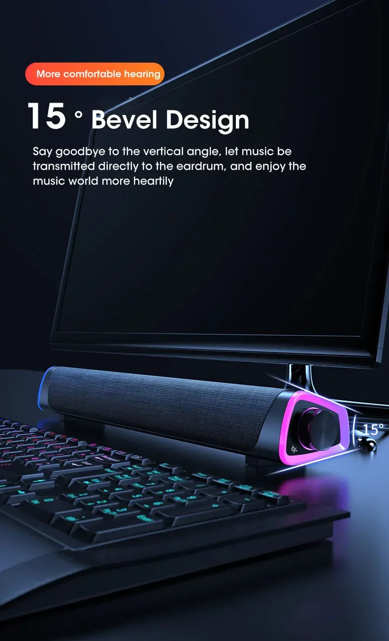 Computer Speaker Bar Stereo Sound Subwoofer Bluetooth Speaker For Macbook Laptop Notebook PC Music Player Wired Loudspeaker