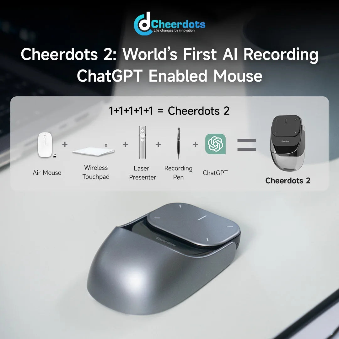 Cheerdots Cheerdots2 Wireless Detachable Air Mouse 2Mode Touchpad All-in-one Pocket Lightweight Customized Office Gaming Mouse