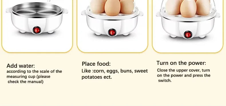 Multifunctional Electric Egg Cooker Automatic Egg Boiler 7 Eggs Mini Egg Streamer Kitchen Breakfast Machine Mini Egg Boiler