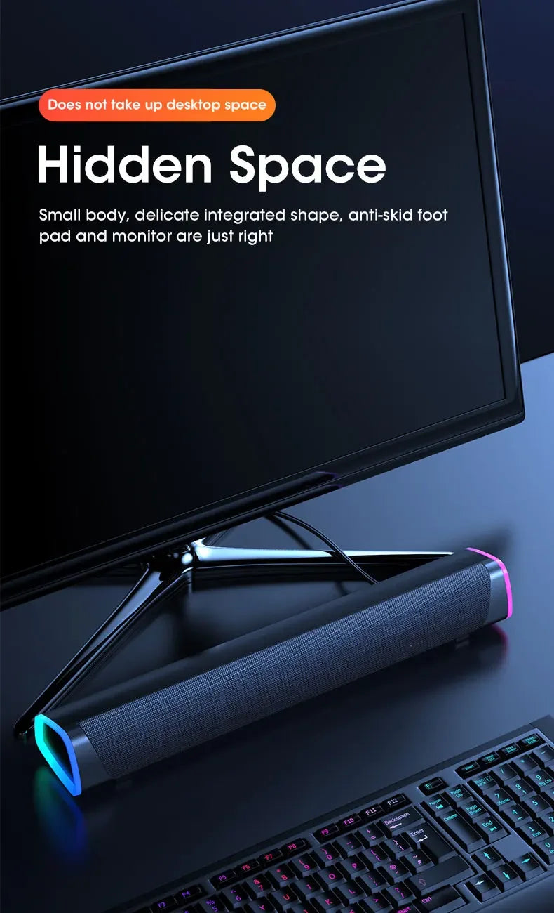 Computer Speaker Bar Stereo Sound Subwoofer Bluetooth Speaker For Macbook Laptop Notebook PC Music Player Wired Loudspeaker
