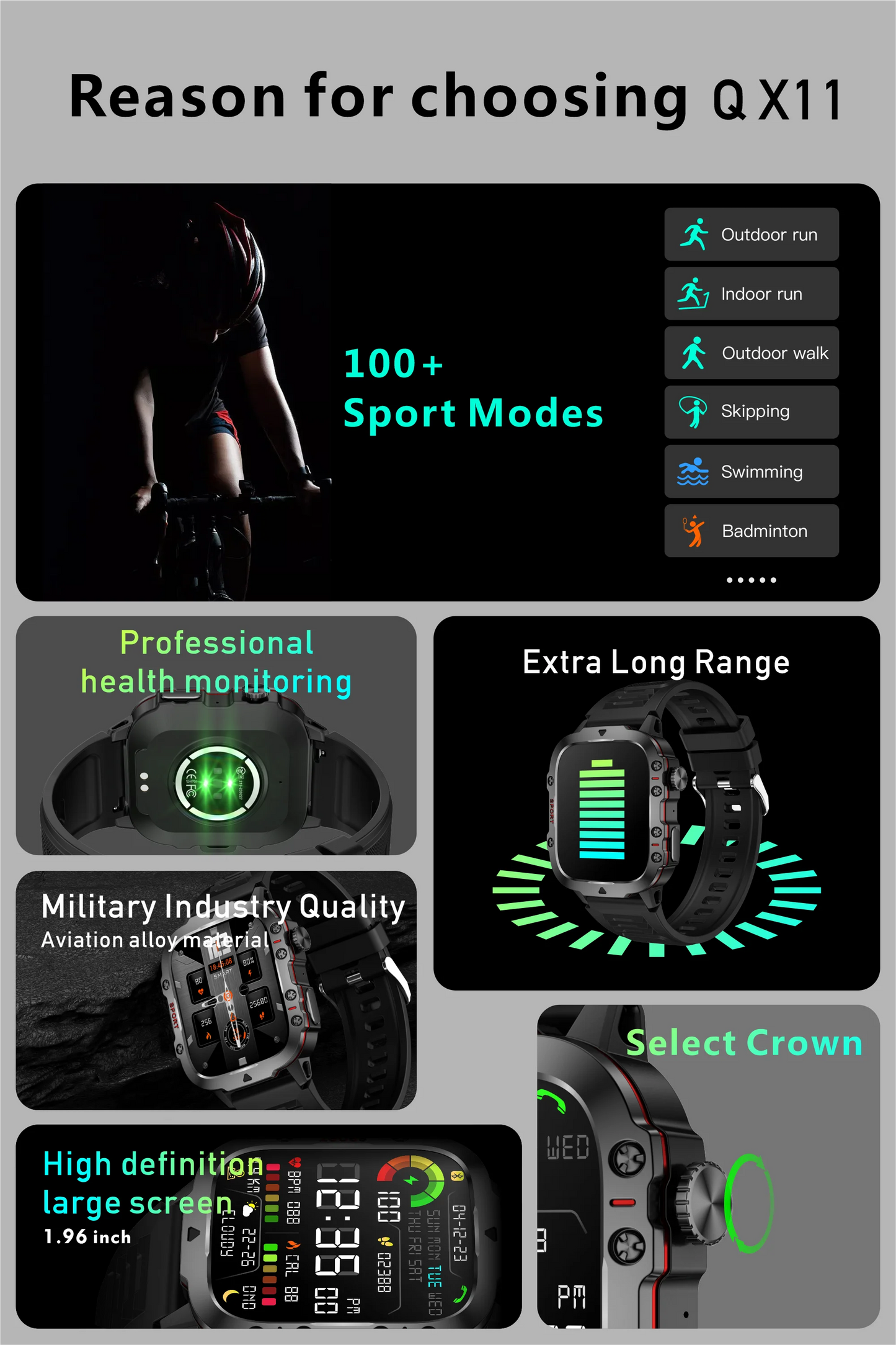 New Original Rugged Military Men Smart Watch Bluetooth Call Fitness Clock 3ATM IP68 Waterproof Sports Smartwatch for Android iOS