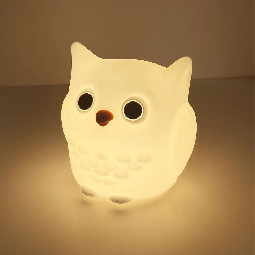 Silicone Dog Nursery Night Light 3 Level Brightness Cat Sleeping Nightlights Touch Sensor Beside Lamp For Kids Room