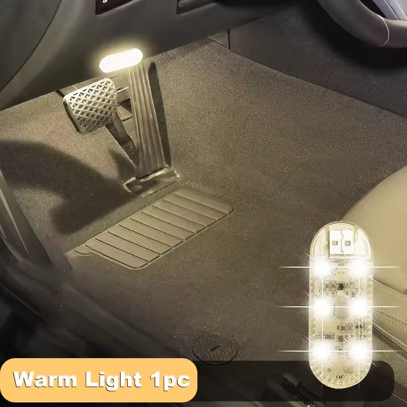 Mini LED Car Touch Light USB Charging Portable Auto Roof Ceiling Reading Night Lamp Wireless Car Decoration Light 