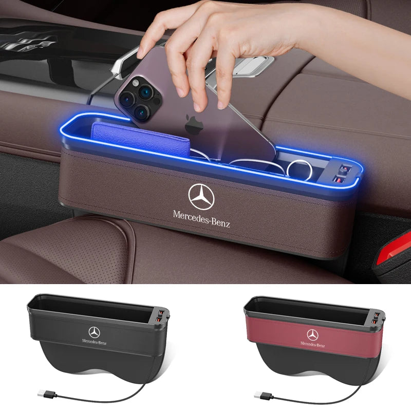 For Mercedes-Benz A B C E S V R Class AMG GLB GLC GLE SLC SLK SL ML Vito Viano Sprinter Pilot Car Seat Storage Case Seat Gap Box