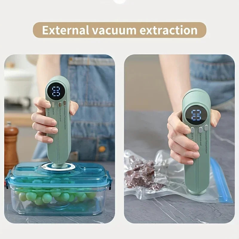 1pc Automatic Food Sealer,Portable Wireless Vacuum Sealer With Snack Bag Sealing,External Suction & Inflation,Without Battery