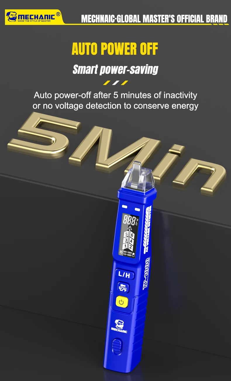 MECHANIC Non-Contact Voltage Tester Pen 12-1000V AC Detector with LED Flashlight, Electrical Tester for Home/Electricians