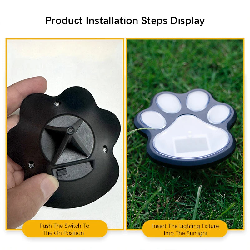 4PCS Dog Claw Solar Outdoor Light LED Energy Saving Lawn Lamp Animal Landscape Lighting for Garden Patio Stairway Camping Decor