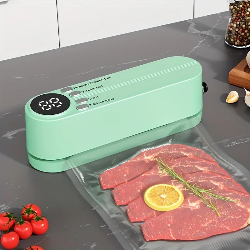 1pc Automatic Food Sealer,Portable Wireless Vacuum Sealer With Snack Bag Sealing,External Suction & Inflation,Without Battery