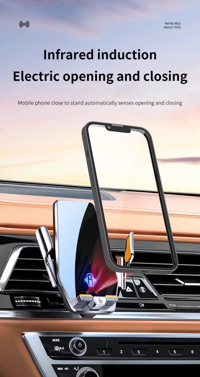 New Max 66W Magnetic Car Phone Holder 15W Wireless Charging Infrared Sensing Touch Control for iPhone Andorid Car Air Vent Mount