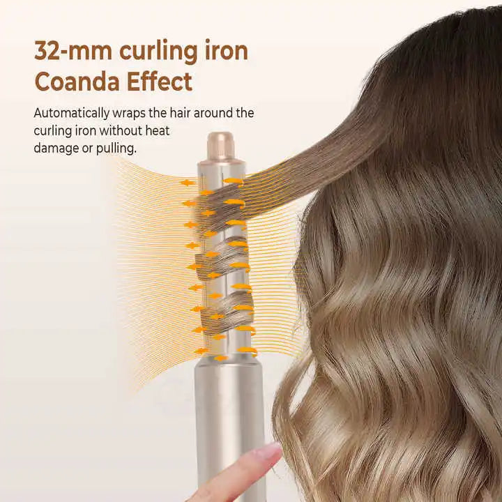 Nine-in-one Hair Dryer Plasma Household Hot Air Comb Set Multifunctional Hair Dryer Comb Curling Iron