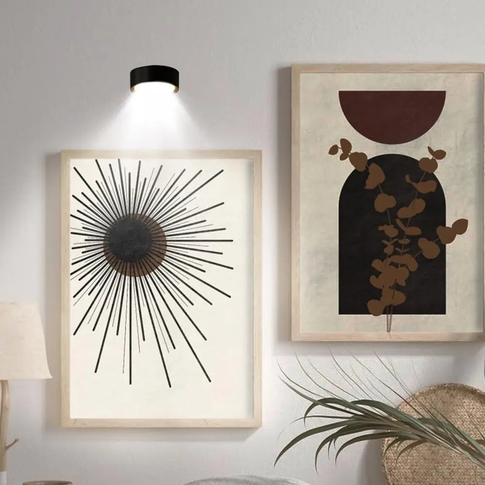 2pcs Picture Lights LED Magnetic Art Display Light Battery Operated Magnetic Dimmable Painting Spotlight With 13 Lighting Modes