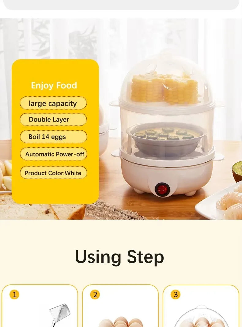Multifunctional Electric Egg Cooker Automatic Egg Boiler 7 Eggs Mini Egg Streamer Kitchen Breakfast Machine Mini Egg Boiler