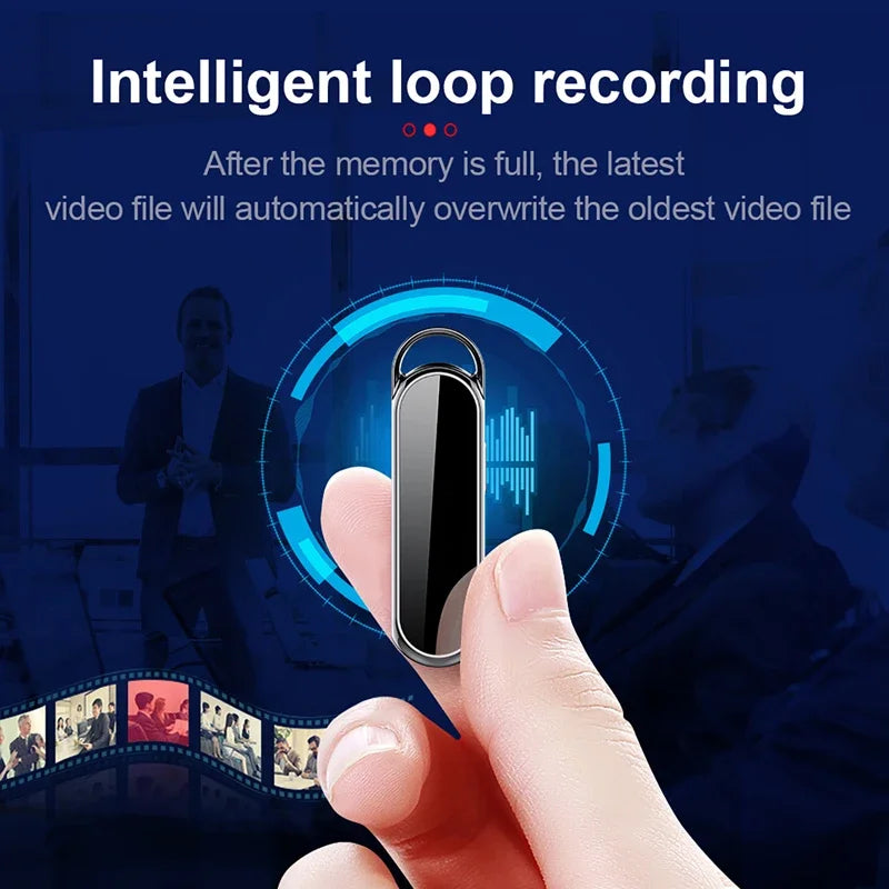 4-128GB Mini Digital Recorder Camera 256GB Keychain Voice Recorders One-click Recording/Video HD Noise Reduction Dictaphone