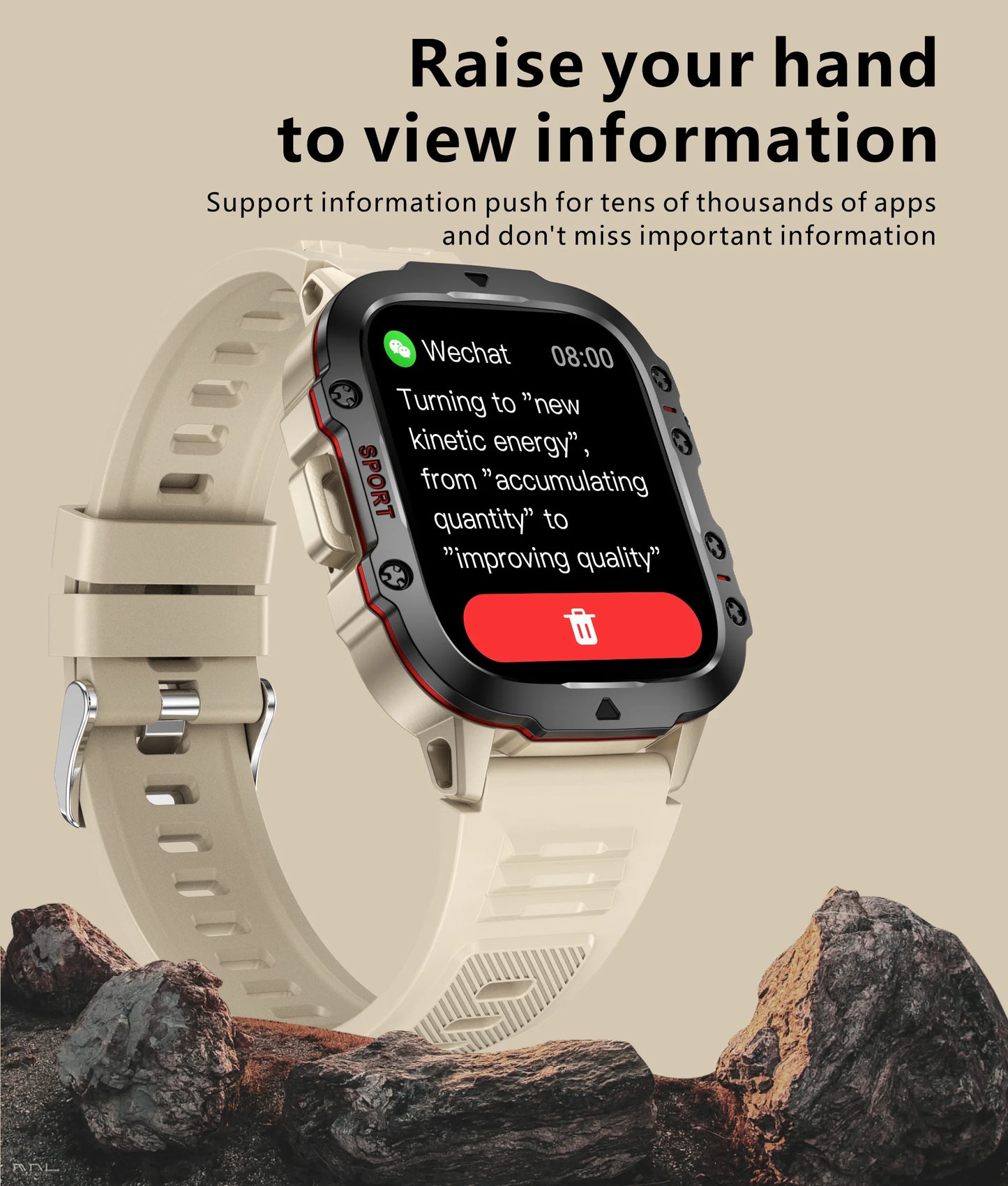 New Original Rugged Military Men Smart Watch Bluetooth Call Fitness Clock 3ATM IP68 Waterproof Sports Smartwatch for Android iOS