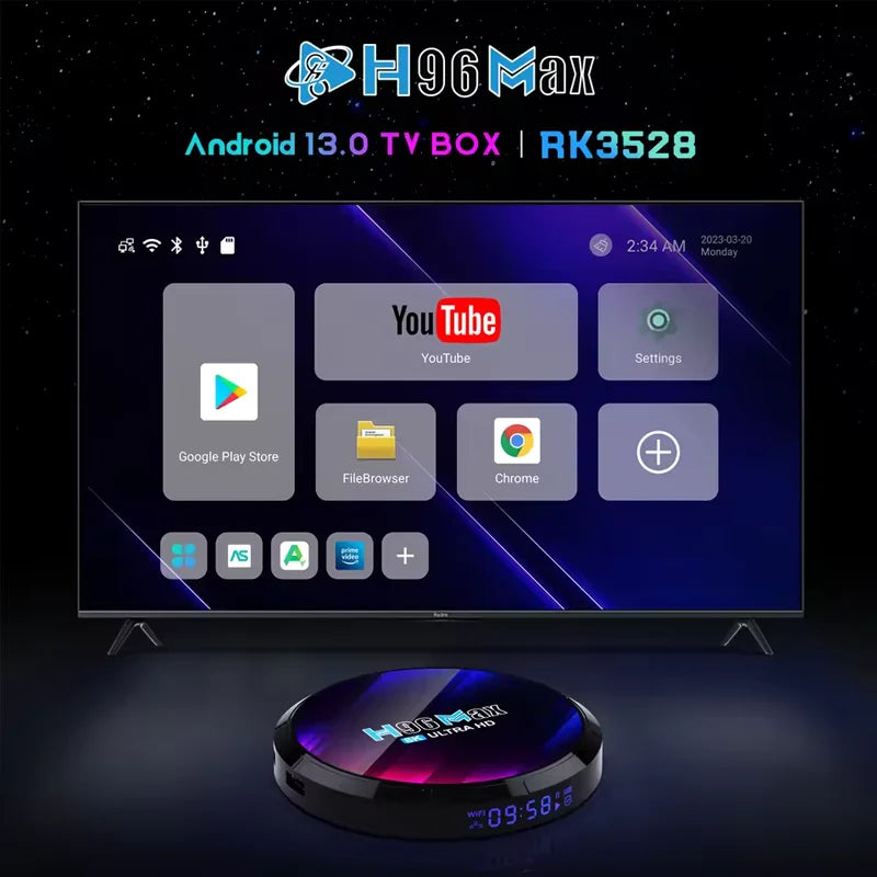 Android TV Box H96MAX RK3528 Android Box Support 2.4G/5.8G WiFi6 BT5.0 4K Video Set Top TV Box Decode And Play 8K 24Fps
