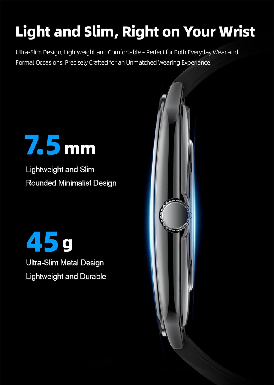 2025 New Ultra Thin Smart Watch Men 1.96"AMOLED 368*448 HD Display Always Show Time Health Monitor Waterproof BT Call Smartwatch