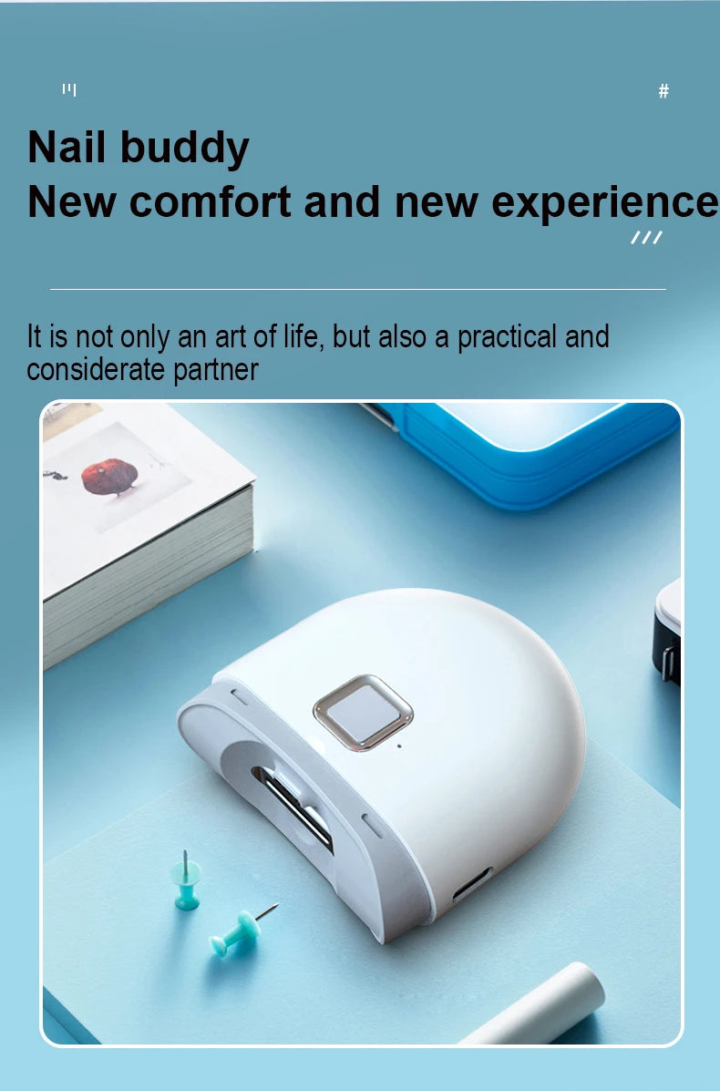 Xiaomi Youpin USB Electric Nail Clipper With LED Light Automatic Nail Grinder Trimmer Finger Toe Mini Portable Manicure Tools