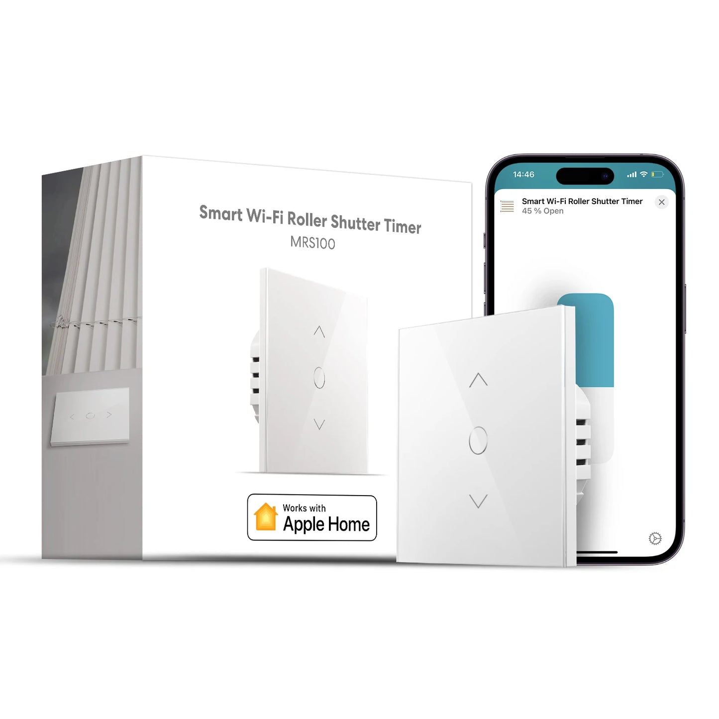 Meross HomeKit WiFi Roller Shutter Switch Smart Curtain Blind Motor Backlight Style Work with Siri Alexa Google Home SmartThings