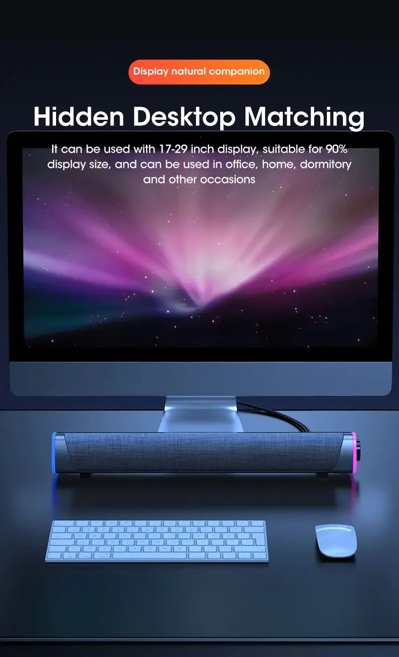 Computer Speaker Bar Stereo Sound Subwoofer Bluetooth Speaker For Macbook Laptop Notebook PC Music Player Wired Loudspeaker
