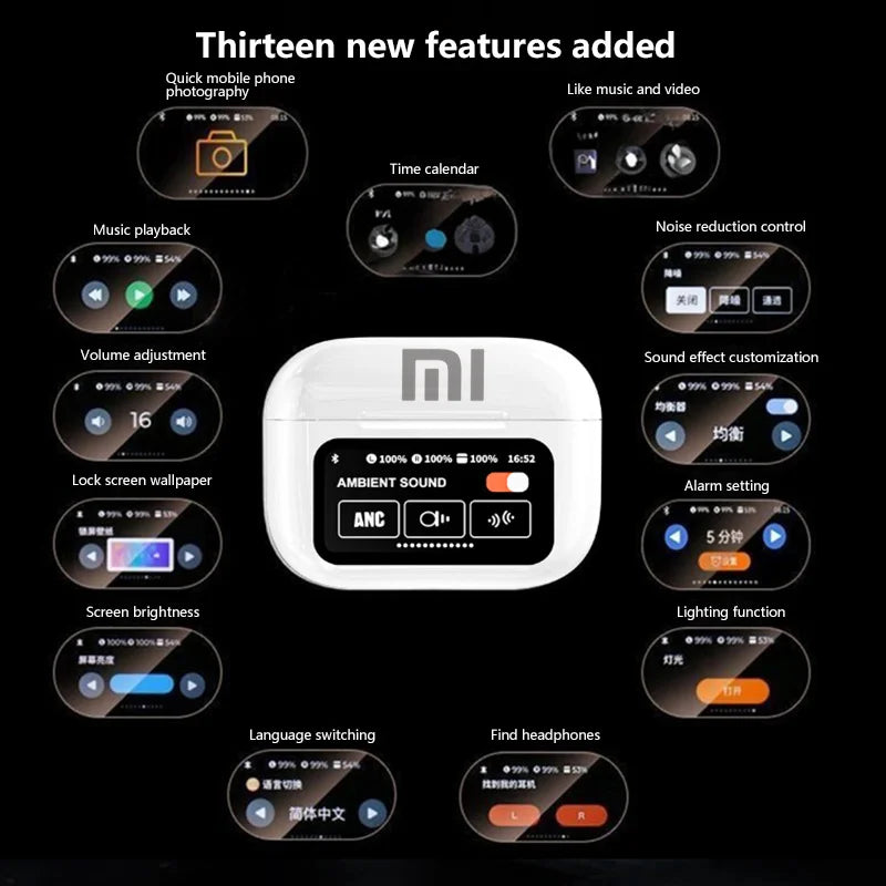 Xiaomi A10 Pro touch screen control Bluetooth 5.3 with ENC function and built-in microphone for high-definition calling
