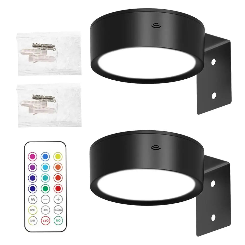2pcs Picture Lights LED Magnetic Art Display Light Battery Operated Magnetic Dimmable Painting Spotlight With 13 Lighting Modes