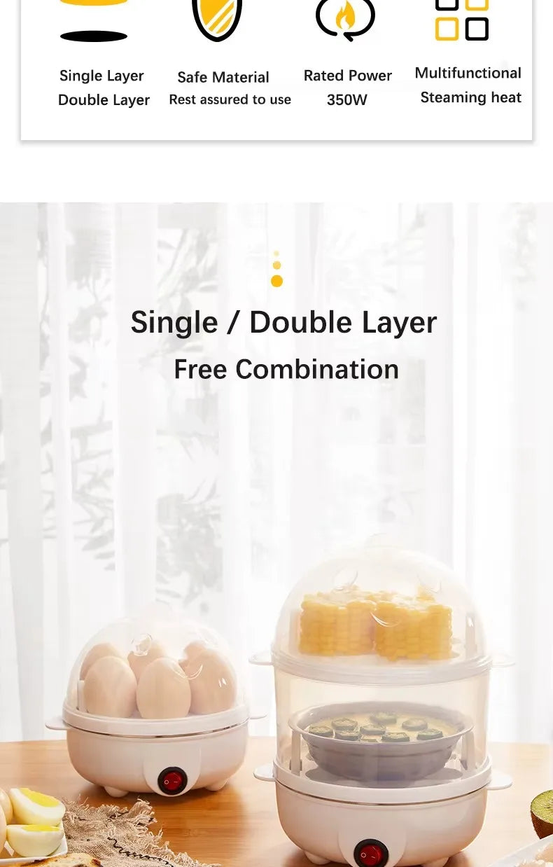 Multifunctional Electric Egg Cooker Automatic Egg Boiler 7 Eggs Mini Egg Streamer Kitchen Breakfast Machine Mini Egg Boiler