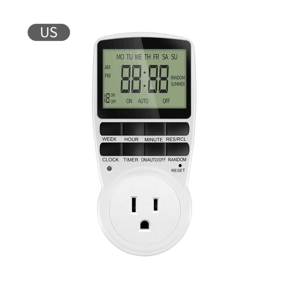 Digital Timer Switch EU Programmable Electronic Timing Socket US UK FR AU Plug Outlet Kitchen Appliance Time Control Day/Hour