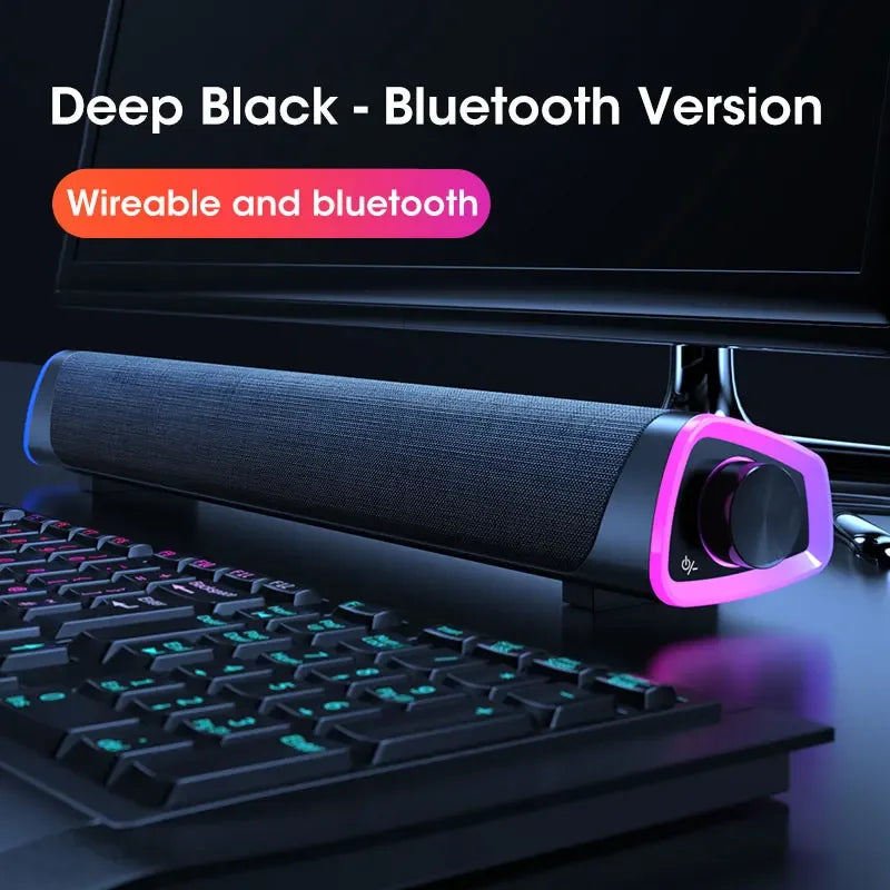 Computer Speaker Bar Stereo Sound Subwoofer Bluetooth Speaker For Macbook Laptop Notebook PC Music Player Wired Loudspeaker
