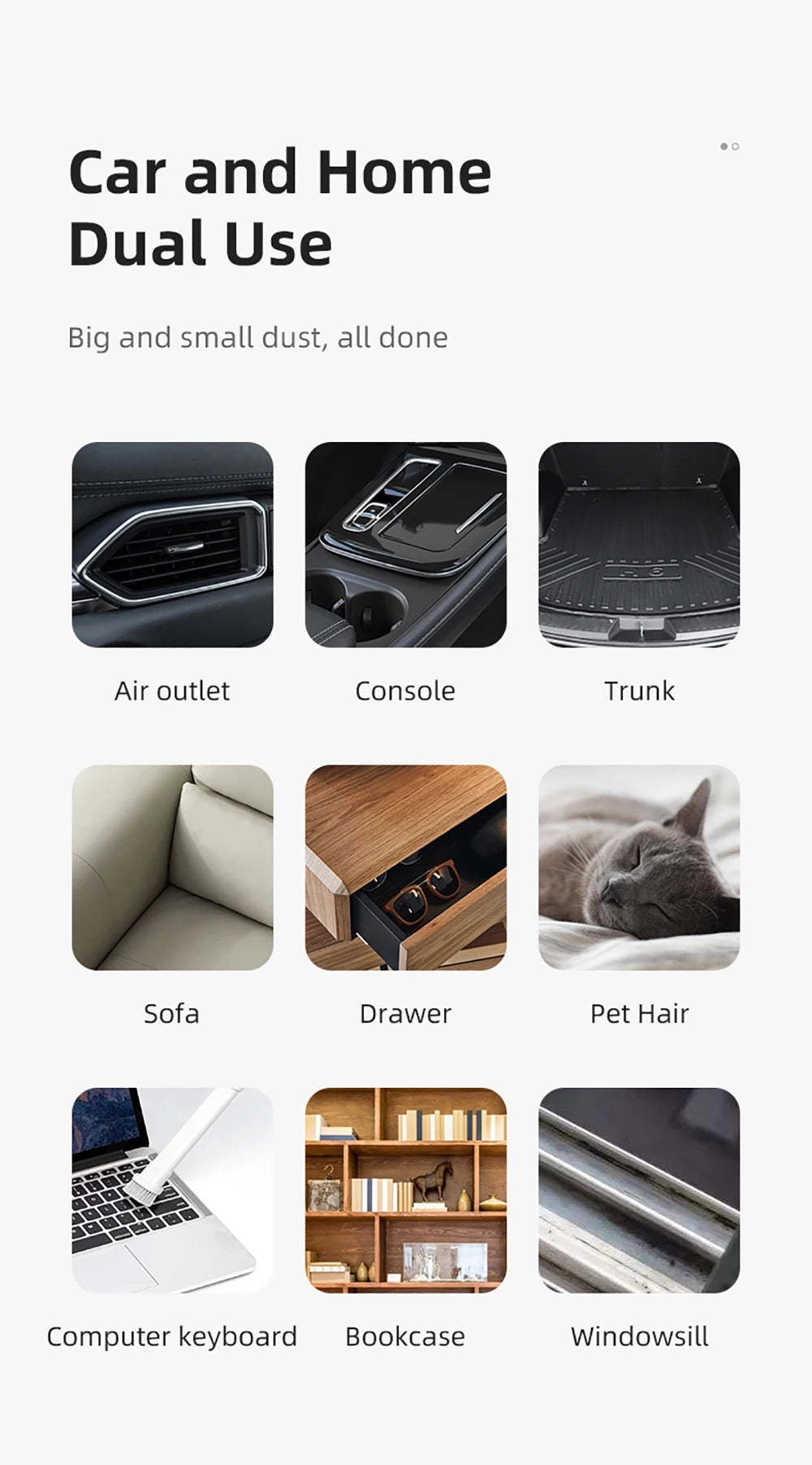 20000PA Wireless New Car Vacuum Cleaner Portable Mini Handheld Vacuum Cleaner Smart Home Car Dual-purpose Mi Dust Catcher