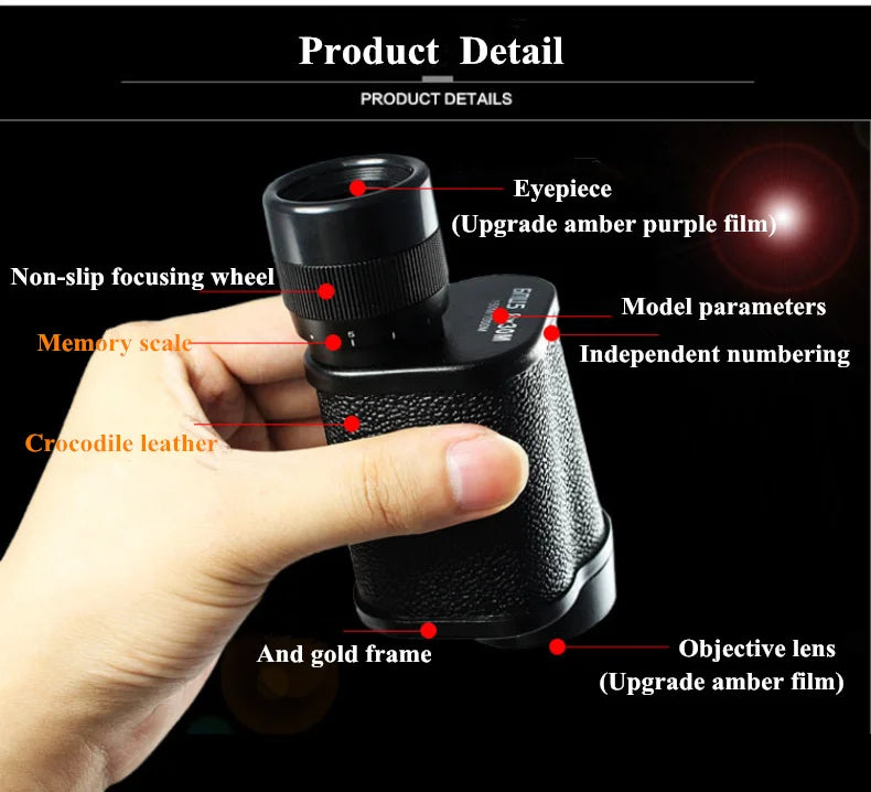 Metal 12X45 Russian Military Monocular HD High Quality Portable Mini Telescope Captain Caribbean Pirates Spyglass Binoculars