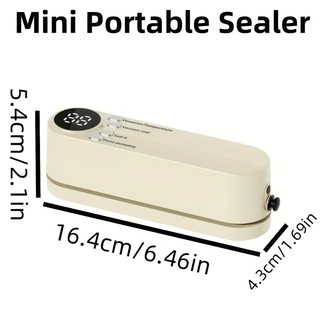 1pc Automatic Food Sealer,Portable Wireless Vacuum Sealer With Snack Bag Sealing,External Suction & Inflation,Without Battery