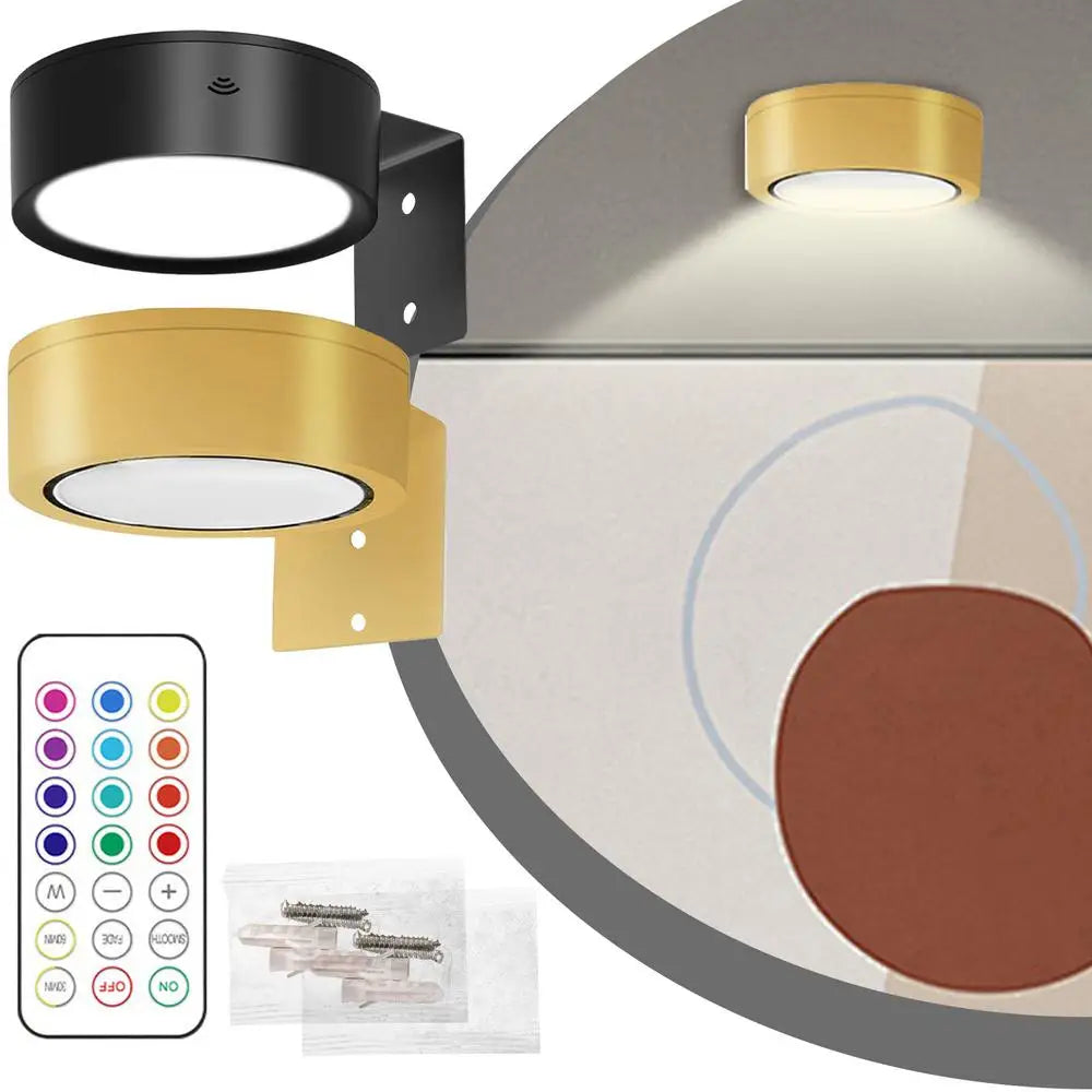 2pcs Picture Lights LED Magnetic Art Display Light Battery Operated Magnetic Dimmable Painting Spotlight With 13 Lighting Modes