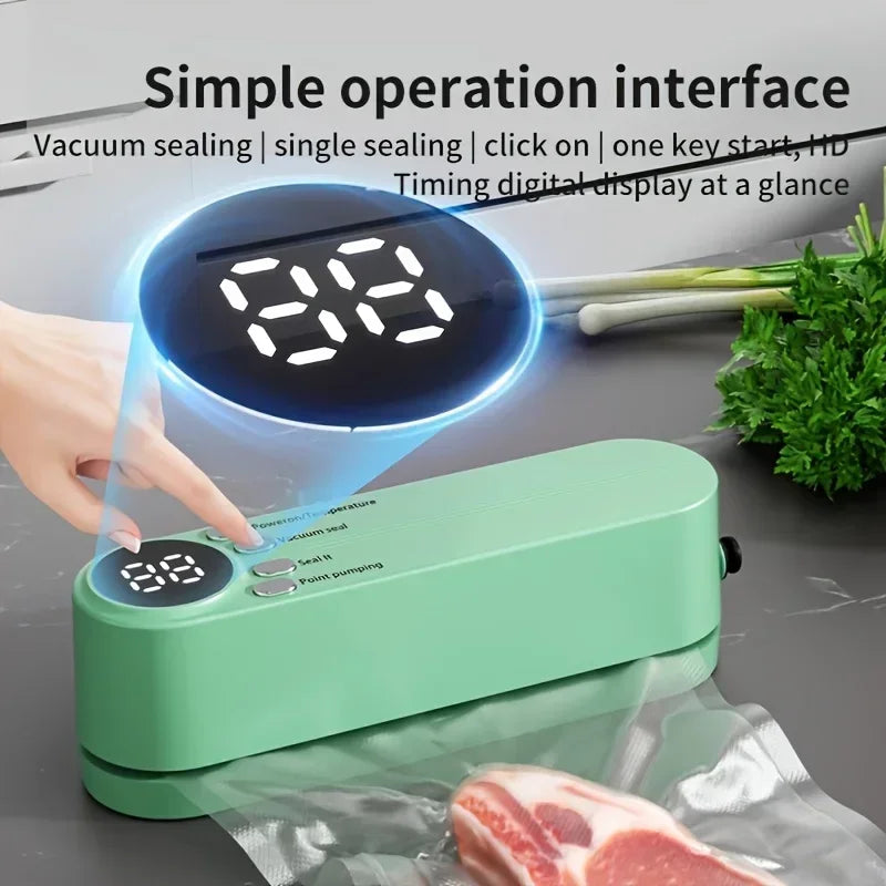 1pc Automatic Food Sealer,Portable Wireless Vacuum Sealer With Snack Bag Sealing,External Suction & Inflation,Without Battery