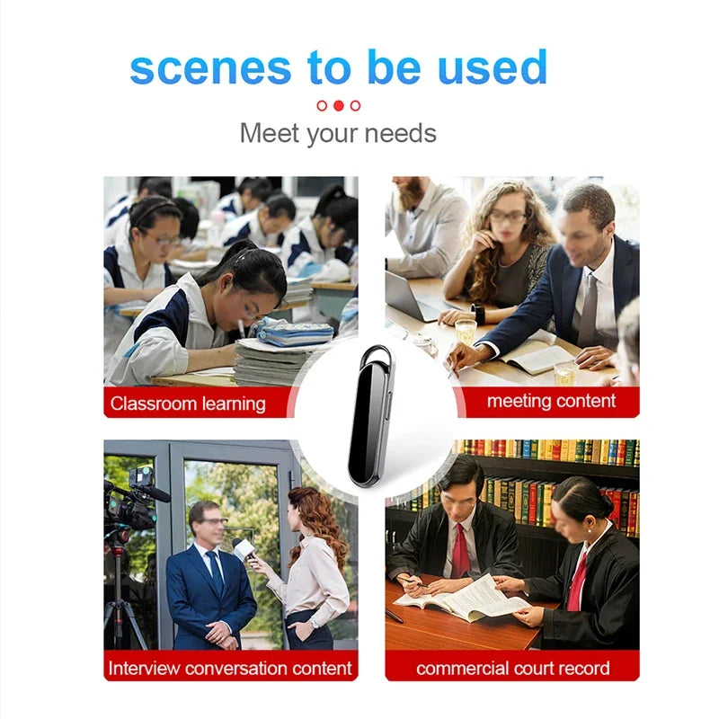 4-128GB Mini Digital Recorder Camera 256GB Keychain Voice Recorders One-click Recording/Video HD Noise Reduction Dictaphone