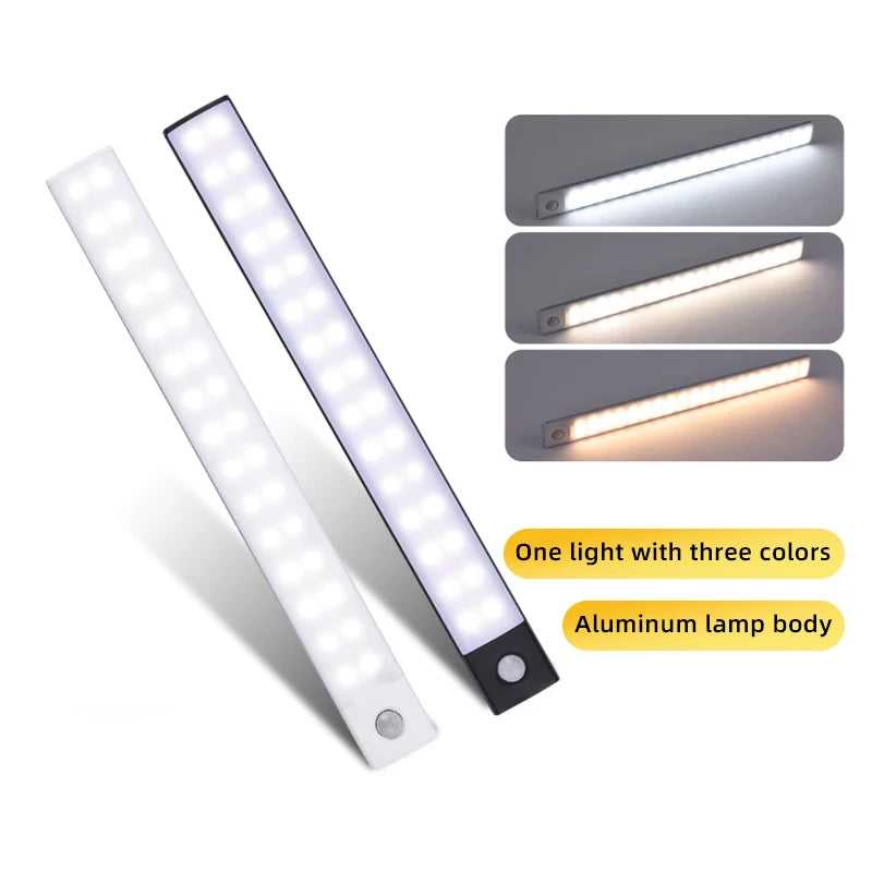 1PC 40CM LED motion sensor cabinet lighting rechargeable kitchen counter lighting, wireless magnetic night lights in the hallway