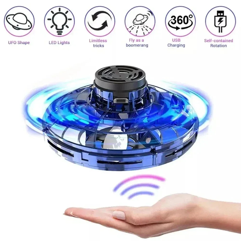 NEW LED Flying UFO Spinner Fingertip, Upgrade Flight Helicopter Gyro Flyorb Hover Ball, Mini Drone Aircraft Toy, Christmas Gift